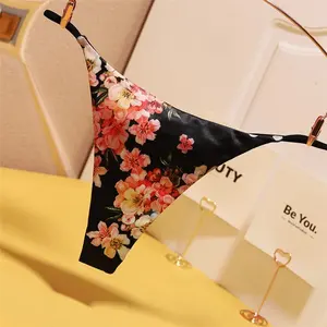 섹시한 카모/레오파드/꽃 숙녀 G-스트링 속옷 인쇄 얇은 벨트 끈 팬티 낮은 상승 단색 여성 팬티 T-백 란제리 - Product Image 1