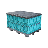 QS boîte empilable de haute qualité boîte pliable boîte de rangement pliable en plastique mobile solide pliable caisses de conteneur de chiffre d'affaires