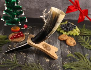 Taza de cerveza vikinga de cuerno de búfalo ecológica recuerdo náutico de animales naturales de alta calidad para eventos medievales a un precio económico - Product Image 1