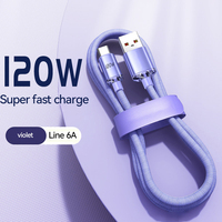 Cable de Datos USB Tipo-C de Nailon Trenzado de 120W para Carga Rápida, Duradero y de Alta Calidad para Computadora