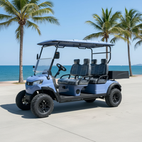 Voiturette de golf électrique tout-terrain surélevée 4 places, buggy de chasse, pneus tout-terrain 14 pouces, moteur AC 72V Lithium 5000W, haute garde au sol