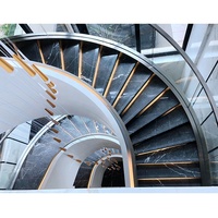 Escalier incurvée en acier style marbre à LED, jouet pour enfants en acier avec certification ISO