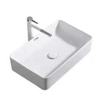 SDAYI haut de gamme blanc au-dessus du comptoir Art évier salle de bain sanitaire en céramique à la main blanc lavabos