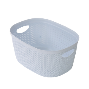 Intreccio PP Woven Clothing Organizer White 370x280x180mm Durable <b>Plastic</b> Laundry Storage - Product Image 1