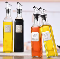 Bouteilles en verre pour cuisine et maison de 150 ml, 250 ml, 500 ml, vente en gros, flacons à huile et bouteilles à épices avec bouchon à vis