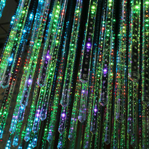 Luz de Palco <span class=keywords><strong>LED</strong></span> SPI <span class=keywords><strong>DMX</strong></span> 5050RGB <span class=keywords><strong>3D</strong></span> Tubo de <span class=keywords><strong>LED</strong></span> Meteoro RGB para Decoração de Teto de Eventos - Product Image 1