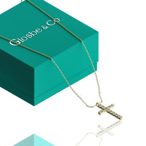 Collar de Alta Calidad, Nuevo, de Vietnam, OEM/ODM, Unisex, con Colgante Redondo de Diamante Natural en Cruz, Collar de Oro - Product Image 4