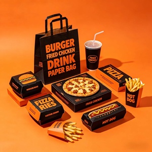 Caja de Papel Ecológica Personalizada para Hamburguesas, Cajas Desechables para Comida Rápida, Caja para Llevar Pollo Frito y Papas Fritas, Boite Burger - Product Image 1
