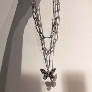 Personalized Stainless Steel Layers Necklace for Men Men Silver Feather Leaves Charm Pendant <b>Titanium</b> Steel Sweater Necklace - Product Image 5