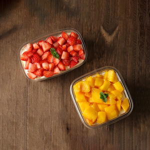 Vente en gros de gobelets en plastique transparent PET carrés de 300 ml/400 ml, boîte à gâteaux, boîte à dessert, gobelets à fruits, contenants pour glaces avec couvercle - Product Image 4