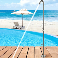 Colonne de douche extérieure en acier inoxydable pour piscine et plage, pomme de douche sur pied 304 316 résistante à la corrosion