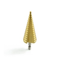 Jeu de forets étagés HSS à cannelure droite, revêtement titane, 4-32 mm, avec poinçon central, pour perçage du métal