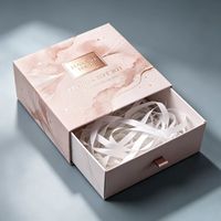 Boîte à tiroir en argent personnalisée de luxe avec poignée, boîte cadeau en carton imprimé pour bijoux, boîte à souvenirs en papier écologique