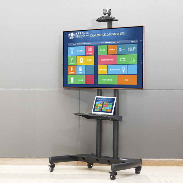 Kaloc Mobile Tv Cart up to 45.5kg/100lbs Interactive Flat Pane Outdoor Cold Rolled Steel Vertical Tv Stand for Ground