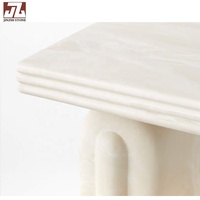 Dessus de table en marbre beige poli de style français moderne de luxe découpés à la taille pour la table à manger et le salon