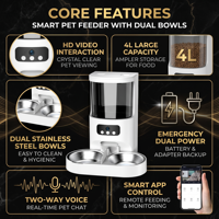 Distributeur automatique de nourriture pour animaux de compagnie 4L/135oz avec contrôle à distance par application, écran LCD et étanchéité, idéal pour chats - Distributeur de nourriture lente