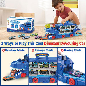 B/O Dinosaur Storage Truck Toys <span class=keywords><strong>con</strong></span> Mini Car Inside Electric Catapult Car Rail Truck Juguetes para niños - Product Image 2