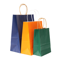 Sacs en papier kraft jetables écologiques en gros avec poignées pour l'emballage alimentaire, la promotion et les cadeaux, impression de logo personnalisée