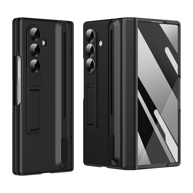 Fashion Electroplate Magnetic Folding Smart Phone Case with Stand Pen for Samsung Galaxy Z Fold 7/6/5/4/3 with Screen Protector