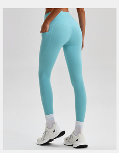Abbigliamento <span class=keywords><strong>Fitness</strong></span> da Palestra per Donna, Pantaloni Yoga a <span class=keywords><strong>Vita</strong></span> <span class=keywords><strong>Alta</strong></span> con Tasche e Logo Personalizzato - Product Image 3