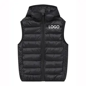 Benutzer definiertes Logo OEM Teenager Jungen Winter Warm Button Weste Ärmellose Daunen mantel Oberbekleidung Kinder weste