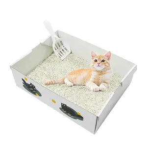 Eco-Friendly Cat Products Paper Material Foldable Travel Outdoor Disposable Cat Toilet Litter Box