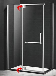 Factory Customized Solid Forged Brass Glass <strong>Round</strong> Corner Shower <strong>Hinge</strong> Installed From Top to Bottom - Product Image 2