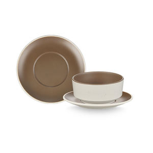 茶色のココナッツ斑点のあるメラミン食器 & プレート耐久性、簡単にきれい - Product Image 2