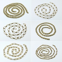 Cadena de Latón Vintage por Metro, Cadena de Eslabones Cubanos Geométricos para Fabricación de Joyas al por Mayor