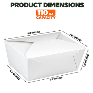 Fiambreras desechables biodegradables Ensalada de cartón blanco para llevar Papel Kraft marrón Comida Laminación mate <span class=keywords><strong>Tipo</strong></span> de carpeta plegable - Product Image 2