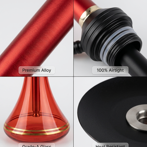 Oferta Especial: Cachimba Metálica Rubí Contemporánea, Pipa de Agua Shisha de Tubo Único, Accesorios de Boutique, Set de Nargile Chicha - Product Image 4
