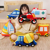 Oreillers décoratifs personnalisés pour voiture d'enfants coussins jouets en peluche hélicoptères trains camions poupée jouets en peluche