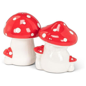 <b>Kitchen</b> Tableware Xmas Gifts Ceramic Mushroom <b>Red</b> Decorations 19.5x11cm Matte Finish - Product Image 1