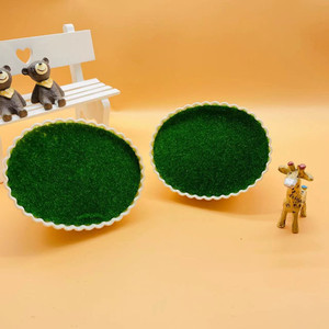 Pot de fleurs en plastique Qi Xing, à rayures verticales, ovale, plante artificielle, décoration d'intérieur - Product Image 4