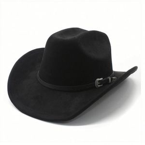 2025 New Arrival Fashion Trendy Suede Cowboy <b>Hat</b> Women Men Western Cowboy <b>Hat</b> Casual Travel Party Jazz <b>Hat</b> with Leather <b>Band</b> - Product Image 4