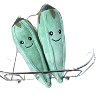 En gros, Série Légumes et Fruits : Mignonne Poupée en Peluche Okra Souriant, Petit Pendentif en Peluche, Petite Poupée