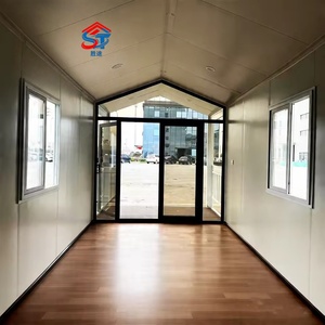 Maison conteneur modulaire préfabriquée, pliable et démontable, respirante, à faible coût, à double étage, avec toit pointu et drainage optimal - Product Image 4