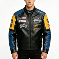 Vestes vintage personnalisables pour hommes, veste en cuir véritable pour veste de letterman, veste de course moto avec logo brodé