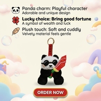 Anoeo FoShan Vente en gros - Jouets de haute qualité, porte-clés en peluche Panda porte-bonheur en coton PP de 4 pouces, haute visibilité