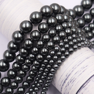 ลูกปัดแก้วกลมมุกสีเทาเข้ม4มม. 6มม. 8มม. 10มม. สำหรับทำเครื่องประดับแบบทำมือ - Product Image 1