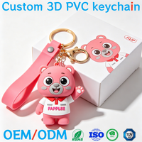 Llavero de Goma Suave Personalizado de Fábrica con Diseño de Animal de Dibujos Animados en Silicona, Duradero y No Tóxico, Regalo Promocional OEM