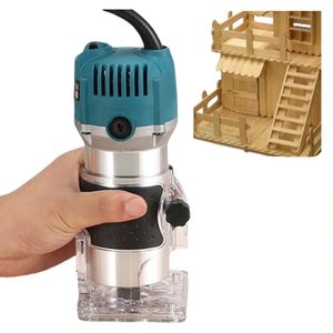 Kit de coupe <span class=keywords><strong>à</strong></span> collet de 6 mm comprenant une base de guidage, une clé et divers embouts pour la fabrication de meubles DIY - Product Image 2