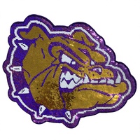Patchs thermocollants personnalisés légers en chenille brodée et sequins pour porte-clés, couture, badges logo laser, appliques pour chapeaux et sacs
