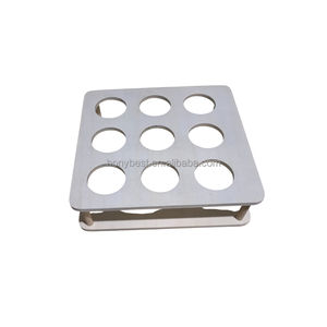 Espositore da Tavolo in <span class=keywords><strong>Legno</strong></span> Naturale a 9 Scomparti, Organizzatore in Compensato per Bottiglie di Olio, Rossetti, Lucidalabbra, Fiere - Product Image 1