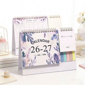 ปฏิทินตั้งโต๊ะลายดอกไม้ปี 2026 พร้อมสมุดบันทึกประจำเดือน กระดาษโน้ตแบบมีกาวในตัว แบบเข้าเล่มสันห่วง เหมาะสำหรับใช้ในสำนักงาน บ้าน หรือเป็นของขวัญ - Product Image 5