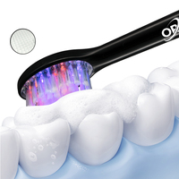 Certifié CE, ROHS, FCC, nouvelle conception, étanche IPX7, brosse à dents électrique sonique sans fil rechargeable à lumière bleue blanchissante