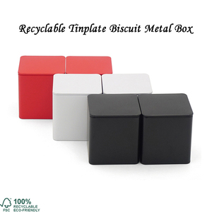 Caja de Metal cuadrada pequeña reciclable para almacenamiento de alimentos de té, galleta <span class=keywords><strong>Rectangular</strong></span> personalizada, Chocolate, caramelo, pastel, caja de lata de embalaje - Product Image 4
