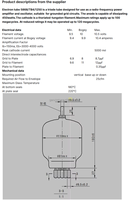 Tube électronique à vide, tube d'oscillation haute fréquence, tube électronique triode 5868, triode en verre TB4/1250