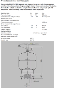 Vacuüm Elektronische Buis Hoogfrequente Oscillatiebuis Elektronische Buis Triode 5868 Glas Triode Tb4/1250 - Product Image 6