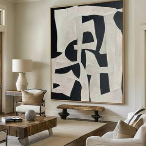 Peinture d'art originale de luxe moderne, peinte à la main, décoration murale pour la maison et l'hôtel, toile abstraite texturée 3D, peinture à l'huile encadrée - Product Image 2